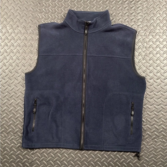 Old Navy Navy Blue Fleece Zip Vest XXL Full Zip Pockets - Picture 3 of 9